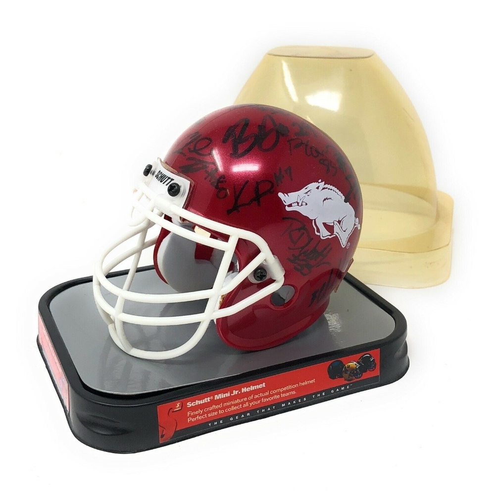 Arkansas Razorbacks Signed Team Helmet 2010